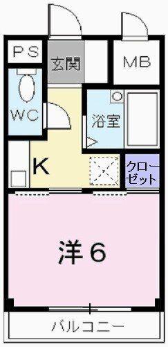 サンドミール(1K/1階)の間取り写真