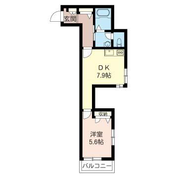I-MAISON(1DK/2階)の間取り写真