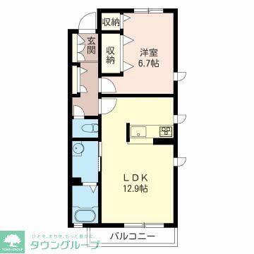 ステイヴィラージュ(1LDK/2階)の間取り写真