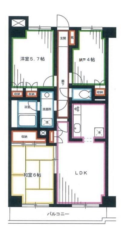 藤和シティホームズ荻窪駅前(2SLDK/7階)の間取り写真