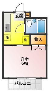 ハイムみずき(1K/3階)の間取り写真
