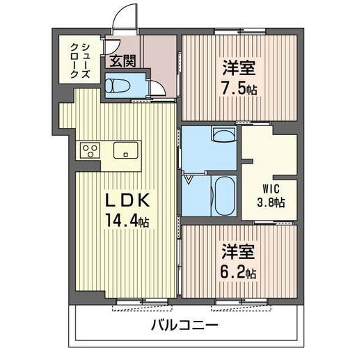 リッシェル・ロンサール(2LDK/2階)の間取り写真