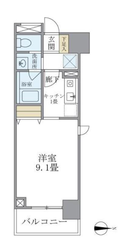 マイプレジール広尾(1K/11階)の間取り写真