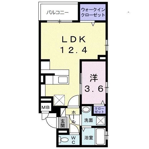 グレイス横浜弘明寺(1LDK/3階)の間取り写真