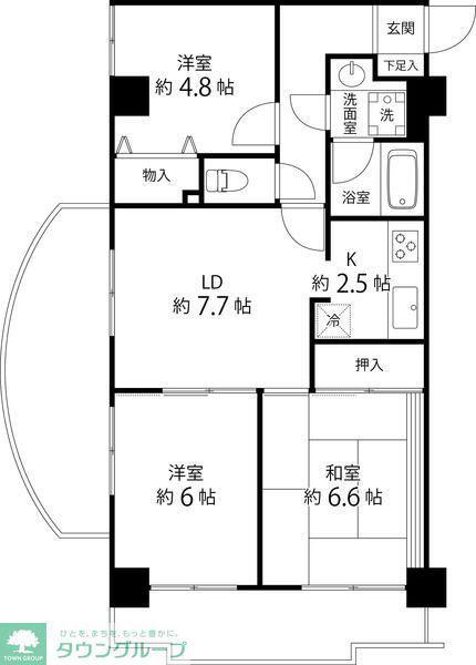 センチュリー浦和(3LDK/3階)の間取り写真