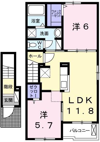 プレミアージュ(2LDK/2階)の間取り写真