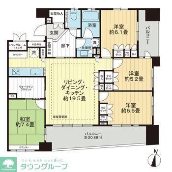 ライオンズ北千住マークレジデンス(4LDK/14階)の間取り写真