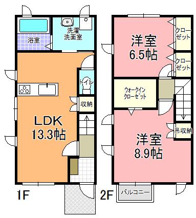 メゾン ド ヴェルデュール(2LDK/1階)の間取り写真