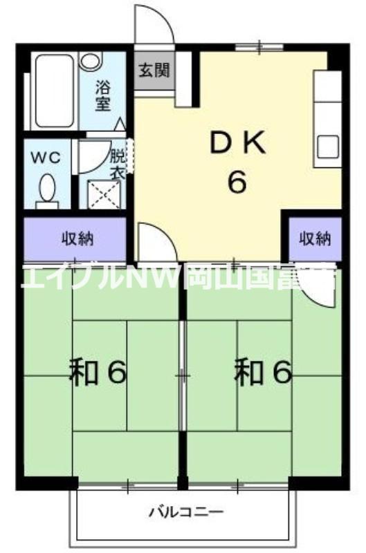 シティハイツ笹野(2DK/2階)の間取り写真