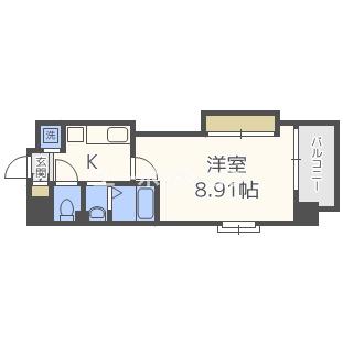 LUXE難波西II(1K/10階)の間取り写真