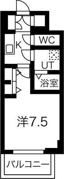 ワールドアイ江坂アルバ(1K/9階)の間取り写真