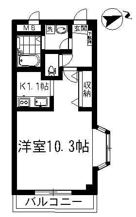 JUBILANT 03(1K/4階)の間取り写真