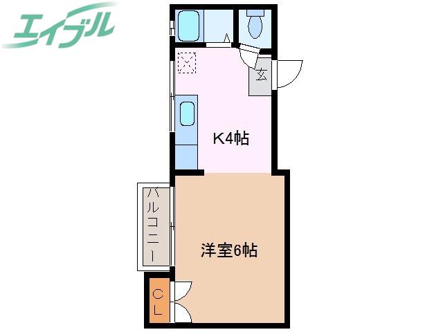 内山マンション(1K/4階)の間取り写真