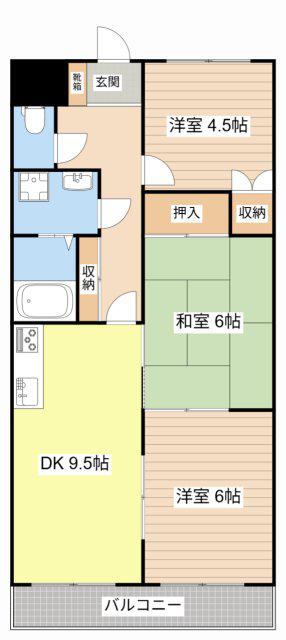 エヴァークレストール(3DK/2階)の間取り写真