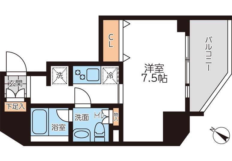 GRAN PASEO 本駒込(1K/3階)の間取り写真