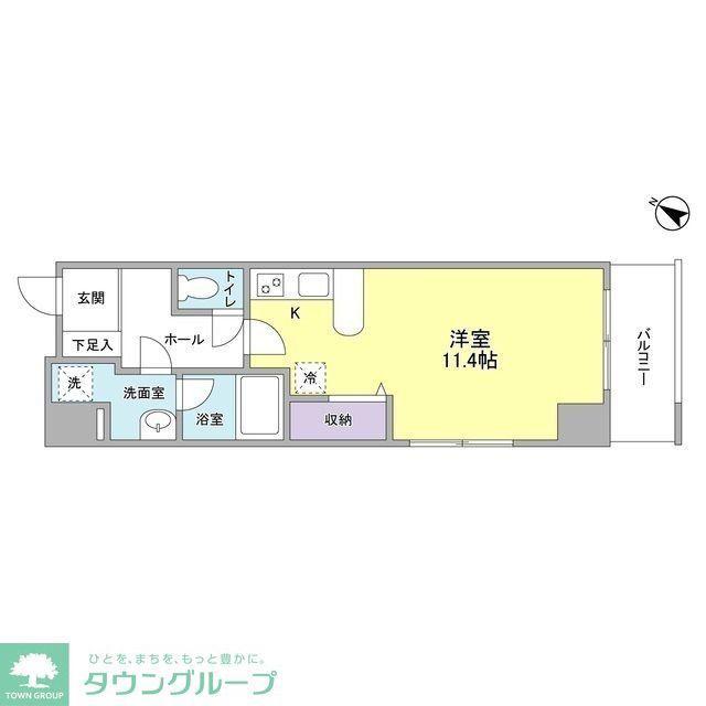 ソリッド大橋(ワンルーム/11階)の間取り写真