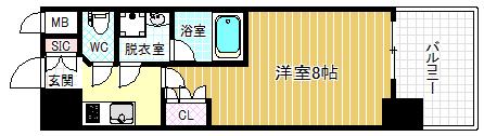 アルグラッド鷺洲(1K/7階)の間取り写真