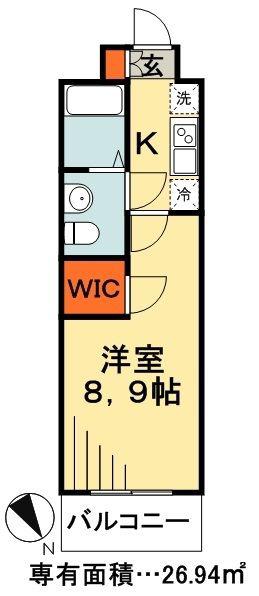 エクセレンティ市川(1K/9階)の間取り写真