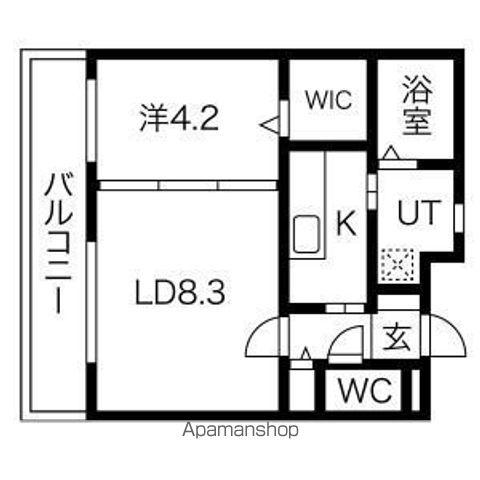 リンデン東薬院(1LDK/7階)の間取り写真