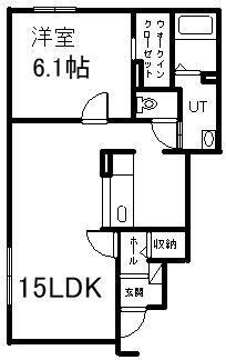グランボヌールIII(1LDK/2階)の間取り写真