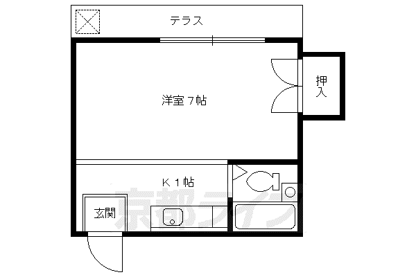 ブレスハウス(1K/1階)の間取り写真