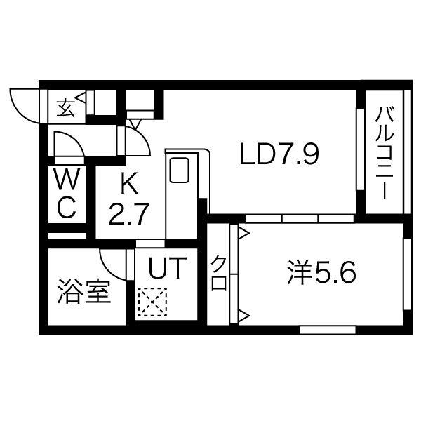 リオンテイネ(1LDK/1階)の間取り写真