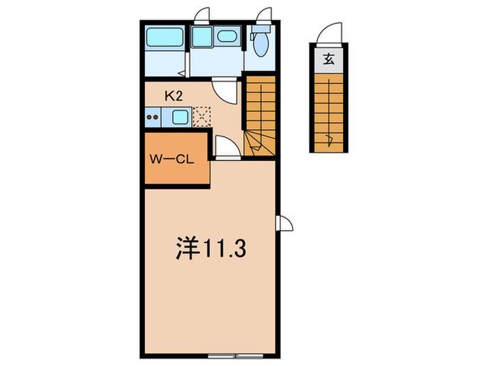 MAISON SA XX(1K/2階)の間取り写真