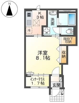 ルシエル 18(1K/1階)の間取り写真
