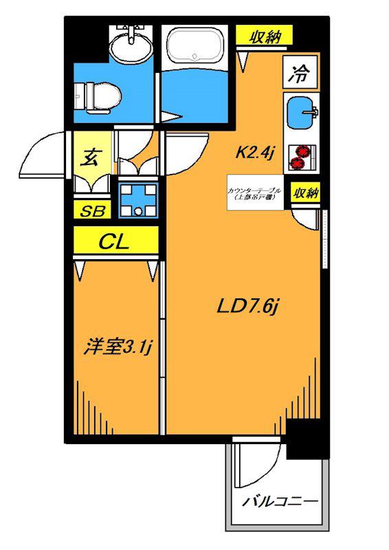 スカーラ武蔵小山(1LDK/5階)の間取り写真