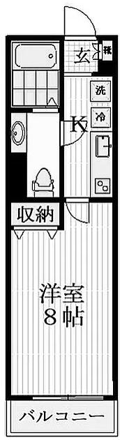 レジデンス毛利イースト(1K/3階)の間取り写真