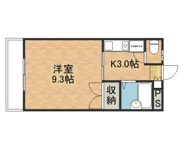 グランコーポK(1K/1階)の間取り写真