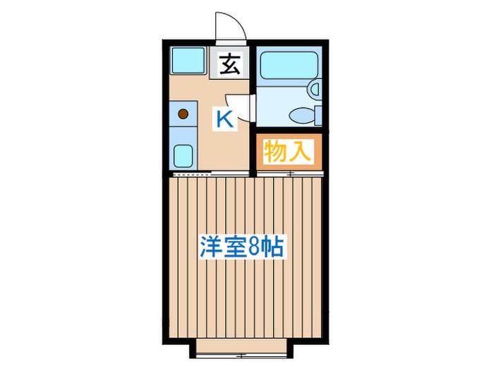 コーポ石橋C(1K/2階)の間取り写真