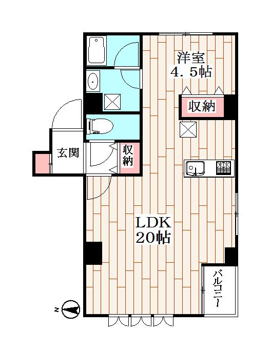 ル・グラン立川(1LDK/3階)の間取り写真
