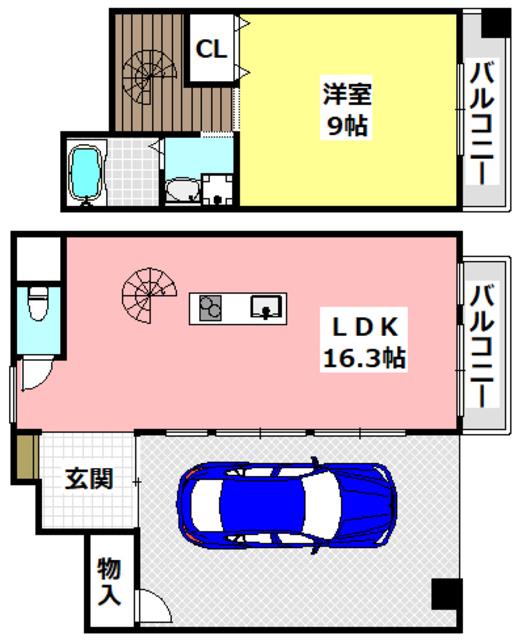 RICCO UN SACCO(1LDK/1階)の間取り写真