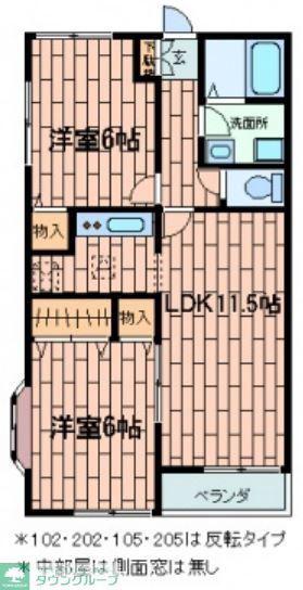 パークサイド久下(2LDK/2階)の間取り写真
