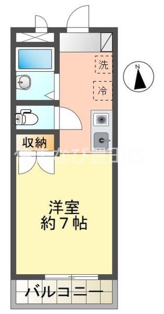 ラルーチェ若宮(ワンルーム/3階)の間取り写真