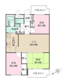 藤和シティコープ東寺尾(3LDK/2階)の間取り写真