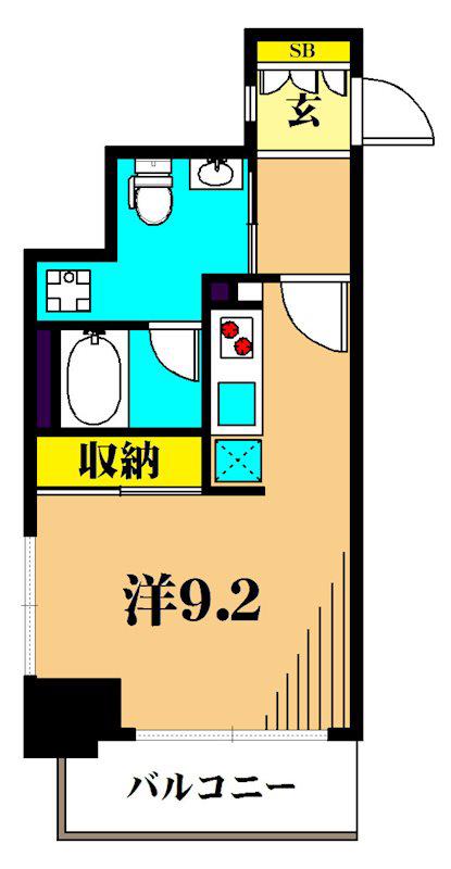 プライマル大井仙台坂(ワンルーム/3階)の間取り写真