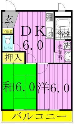 クオリティー松坂(2DK/2階)の間取り写真