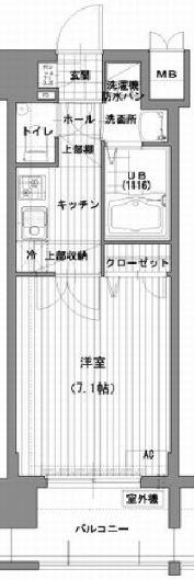 サヴォイ・スタジオスイーツ(1K/6階)の間取り写真