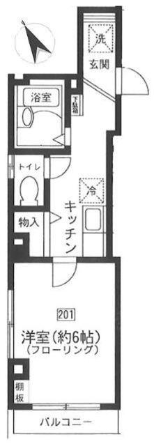 東京メトロ銀座線 末広町駅(東京) 徒歩3分 4階建 築25年(1K/2階)の間取り写真