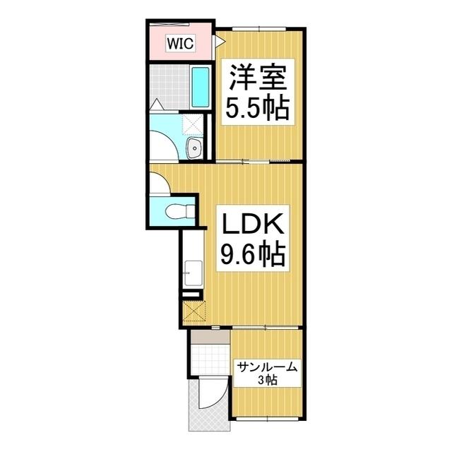 JR篠ノ井線 安茂里駅 徒歩18分 2階建 新築(1LDK/1階)の間取り写真
