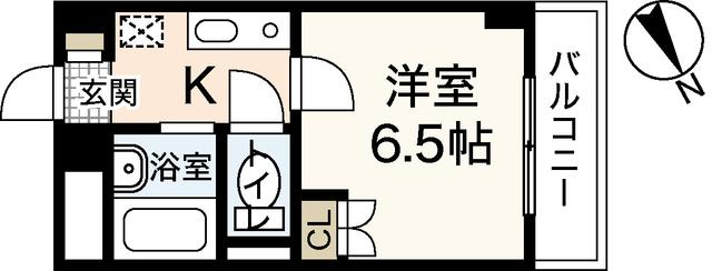 M CITY(1K/6階)の間取り写真