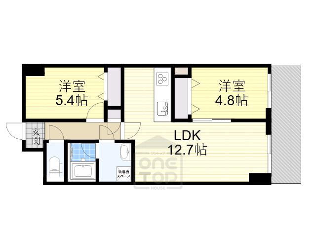 グリュックメゾンF豊中15(2LDK/6階)の間取り写真