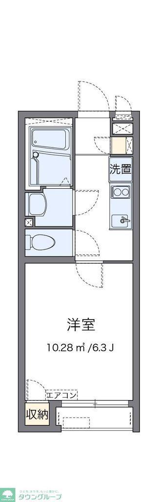クレイノベルロサージュ(1K/1階)の間取り写真