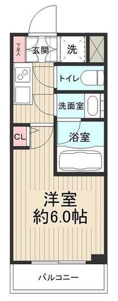 RISING PLACE綾瀬(1K/2階)の間取り写真