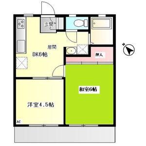 第2下渕ハイツ(2DK/1階)の間取り写真