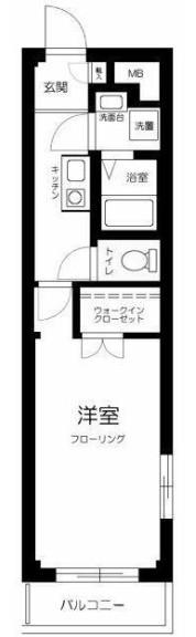 指扇駅前プラザ(1K/3階)の間取り写真