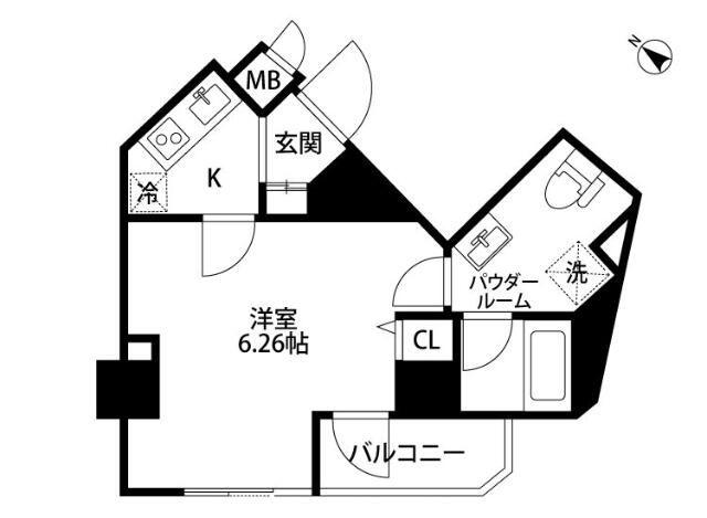 エテルノ池袋オーヴェスト(1K/2階)の間取り写真