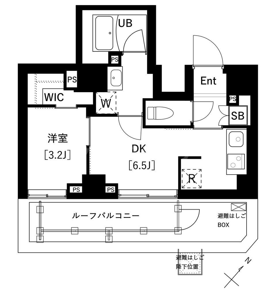 ARKMARK上池袋(1DK/7階)の間取り写真